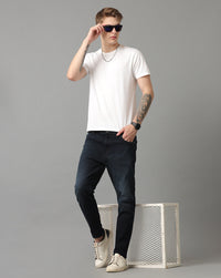 Indigo Track Cropped Skinny Jeans