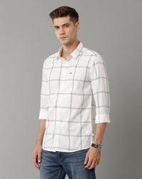 White Black Checks Slim Fit Shirt