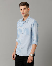 Blue White Stripes Slim Fit Shirt