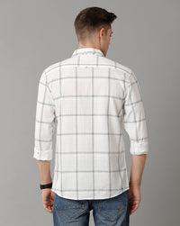 White Black Checks Slim Fit Shirt