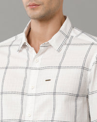 White Black Checks Slim Fit Shirt