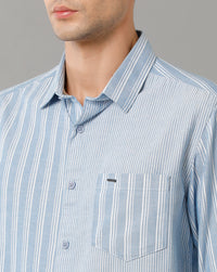 Blue White Stripes Slim Fit Shirt