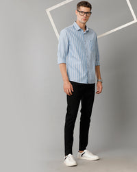 Blue White Stripes Slim Fit Shirt