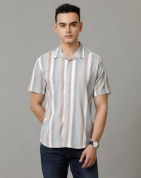 White Beige Regular Fit Shirt