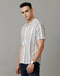 White Beige Regular Fit Shirt