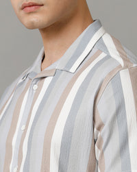 White Beige Regular Fit Shirt