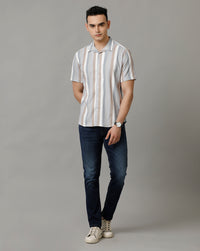 White Beige Regular Fit Shirt
