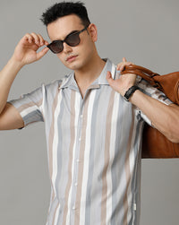 White Beige Regular Fit Shirt