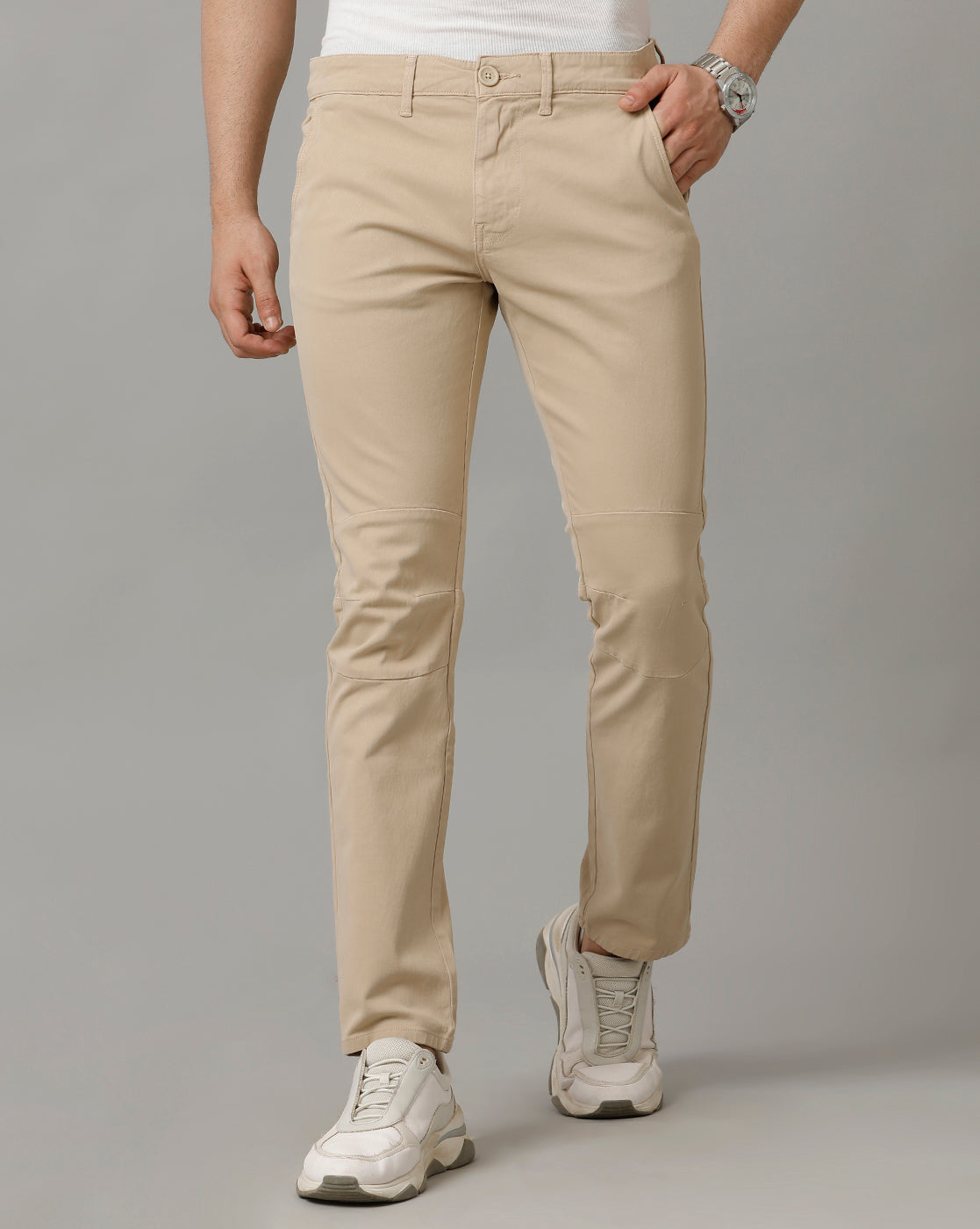 Lt Khaki Haris Non Denim – Voi Jeans