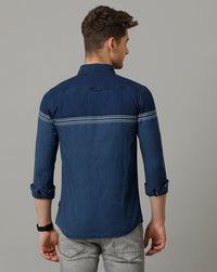 Mid Blue Stripe Slim Fit Shirt