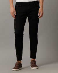 Black Track Cropped Skinny Jeans