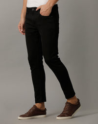 Black Track Cropped Skinny Jeans