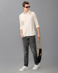 Ecru Slim Fit Shirt