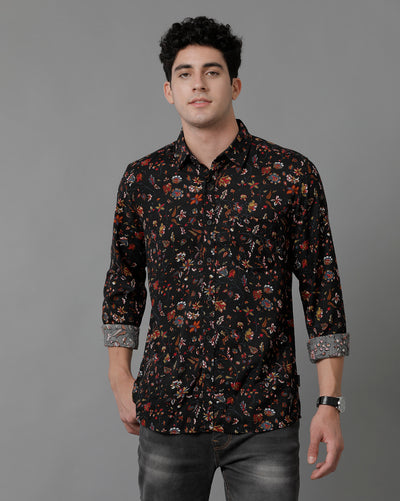Black Aop Slim Fit Shirt