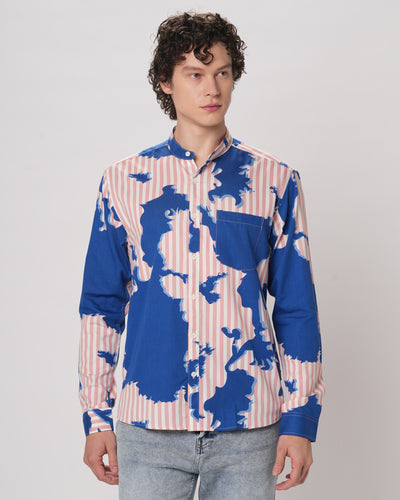 White Rose Blue AOP Regular Fit Shirt
