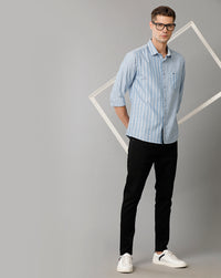 Blue White Stripes Slim Fit Shirt