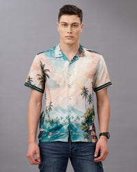Green Aop Regular Fit Shirt