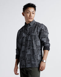 Black White Aop Boxy Fit Shirt