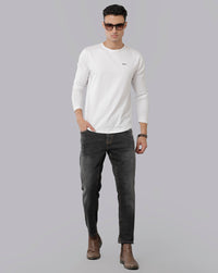 Dk Grey Track Cropped Skinny Jeans