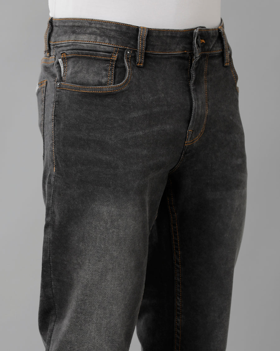 Voi Jeans Mens Dark Grey Track Cropped Skinny Jeans
