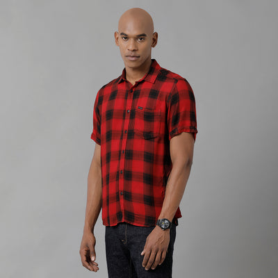 Red Checks Slim Fit Shirt