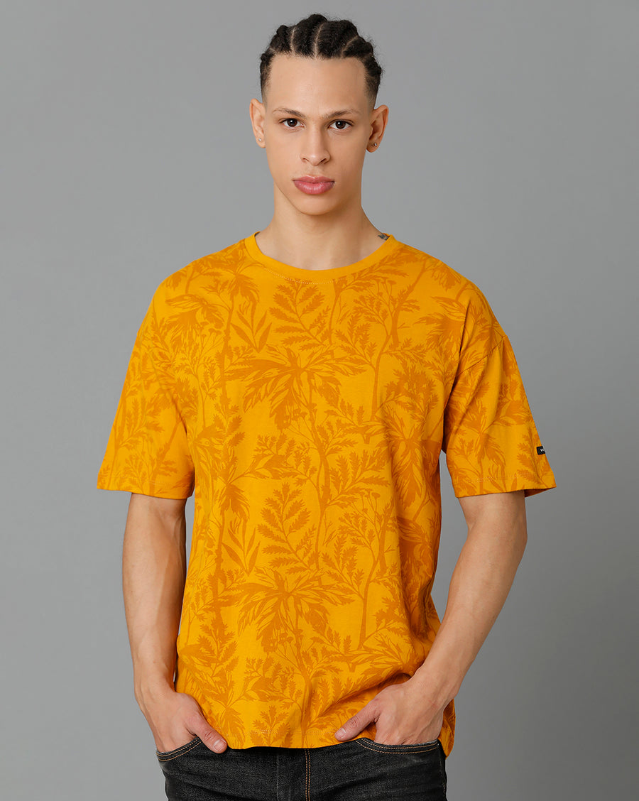 Men Printed Regular Fit Casual T-Shirt