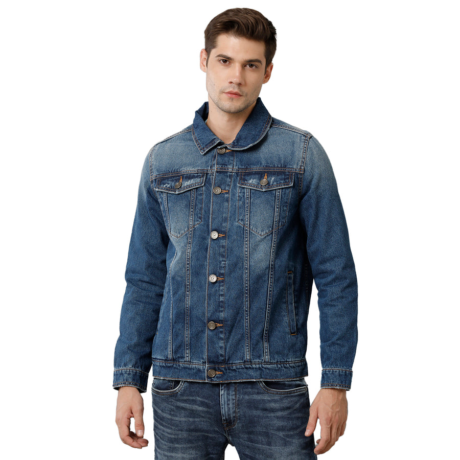 Dark Blue Regular Fit Jacket