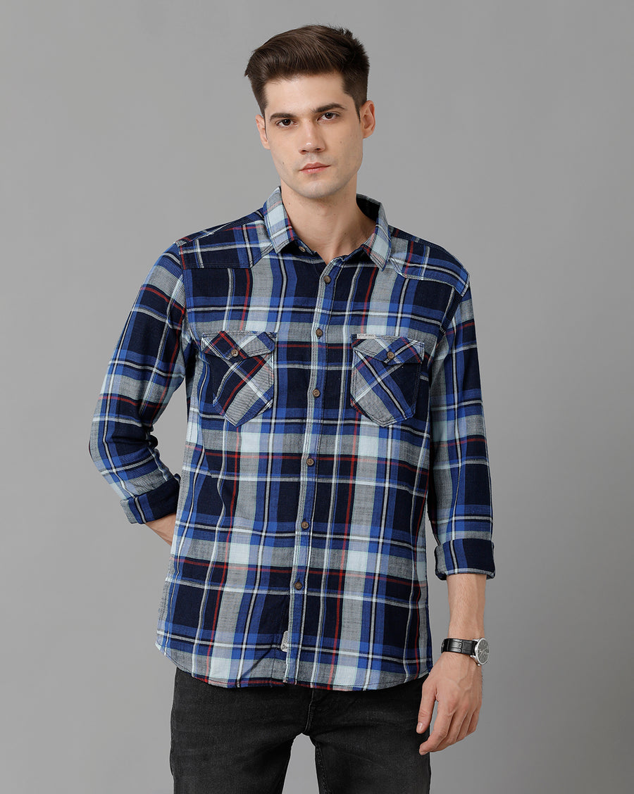 Men Checked Slim Fit Casual Shirt