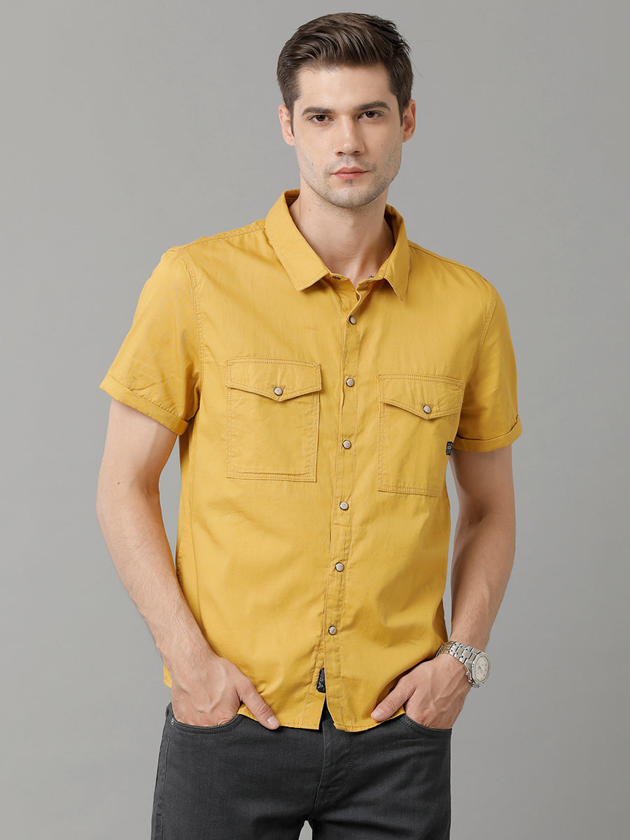 Yellow Regular Fit Shacket