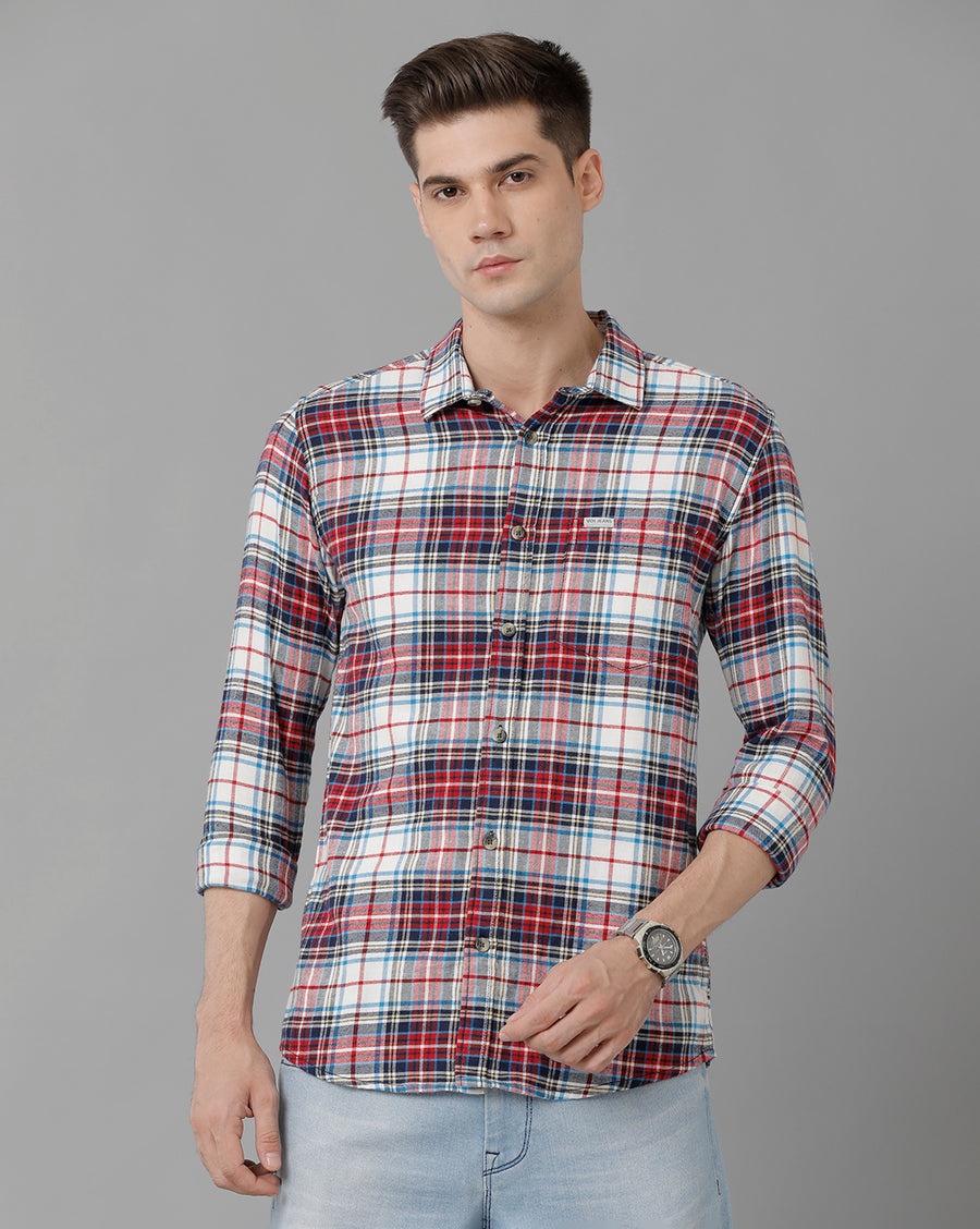 Men Checked Slim Fit Casual Shirt