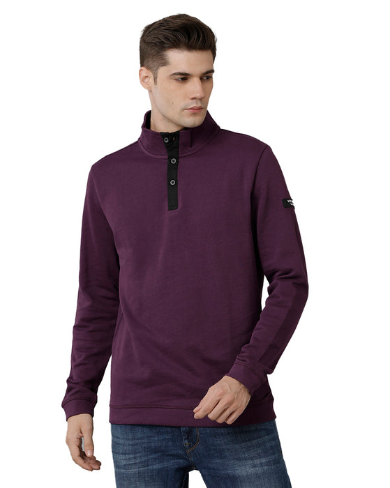 Voi Jeans Mens Regular Fit Purple Sweatshirt