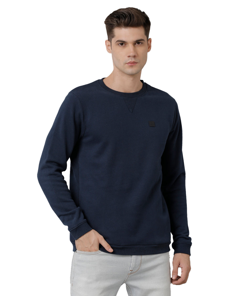 Voi Jeans Mens Regular Fit Navy Dress Blue Sweatshirt