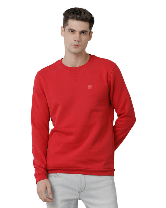 Voi Jeans Mens Regular Fit Red Sweatshirt