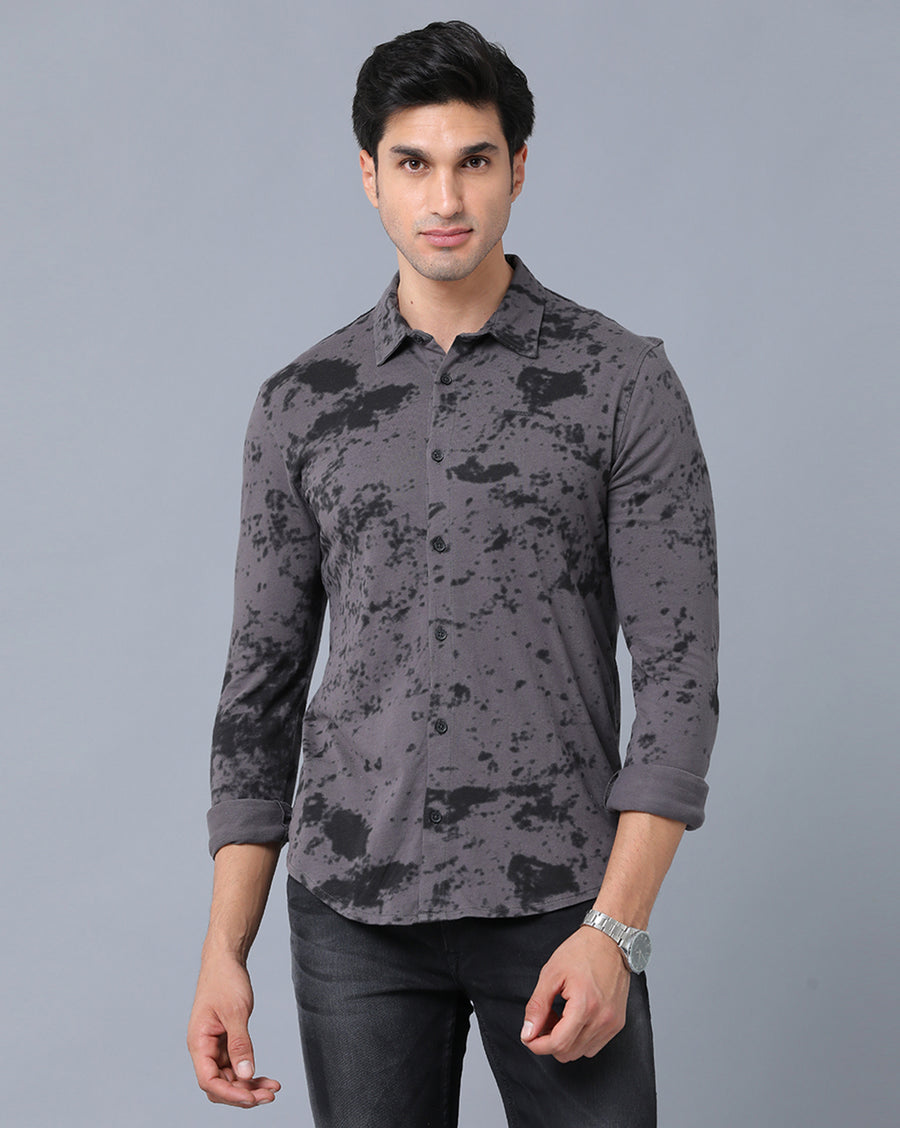 Black Slim Fit Knit Shirt