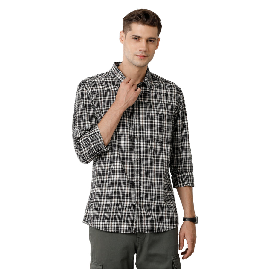 Black Checks Slim Fit Shirt