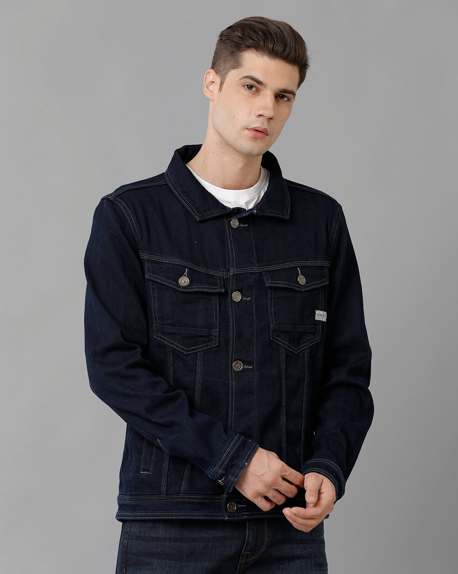 Men Solid Regular Fit Casual Jacket