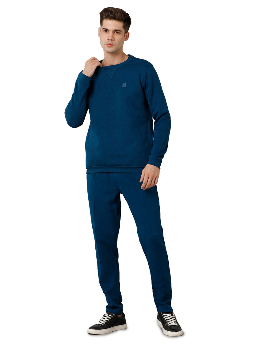 Voi Jeans Mens Regular Fit Blue Crayon Sweatshirt