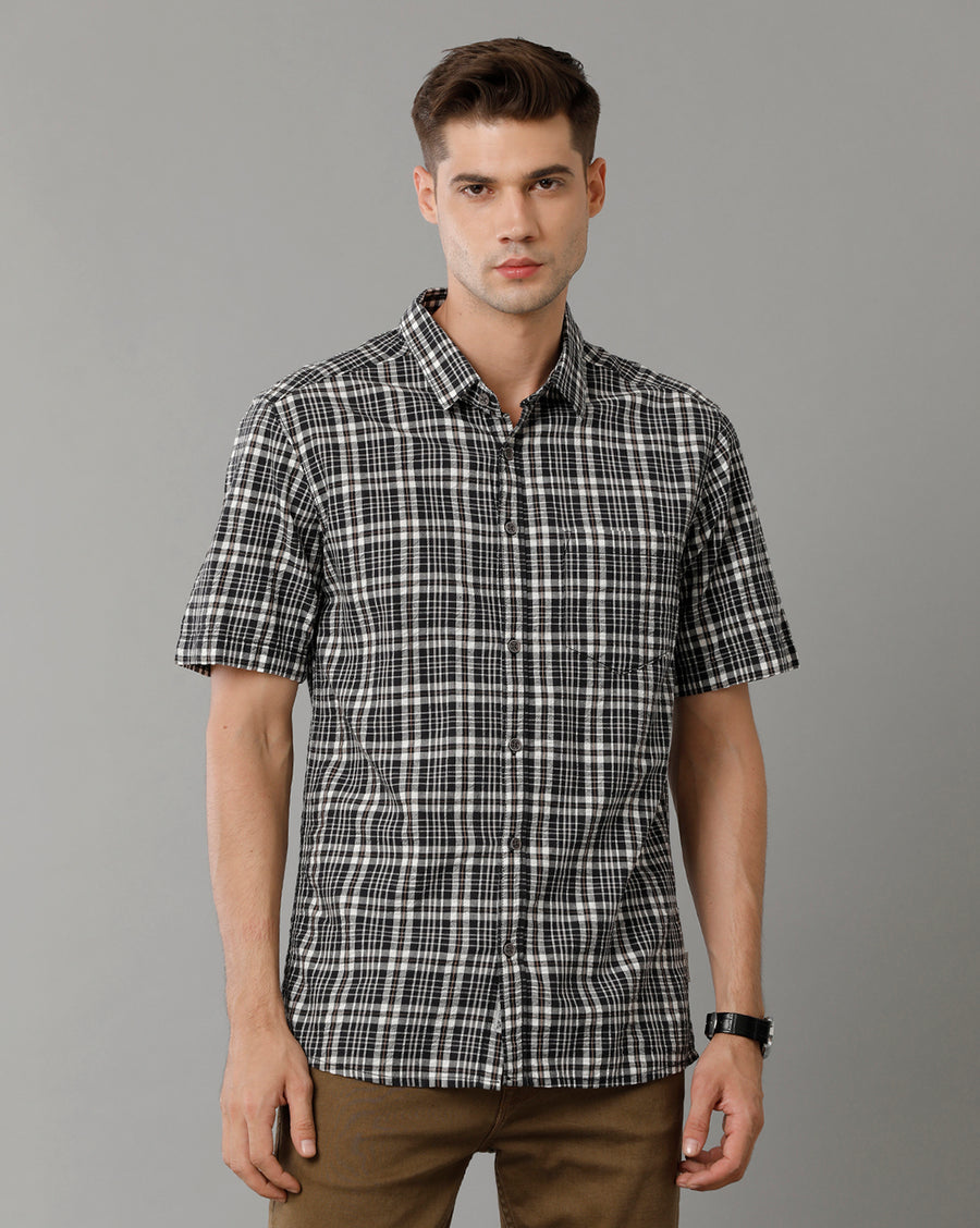 Black Regular Fit Cotton Shirt