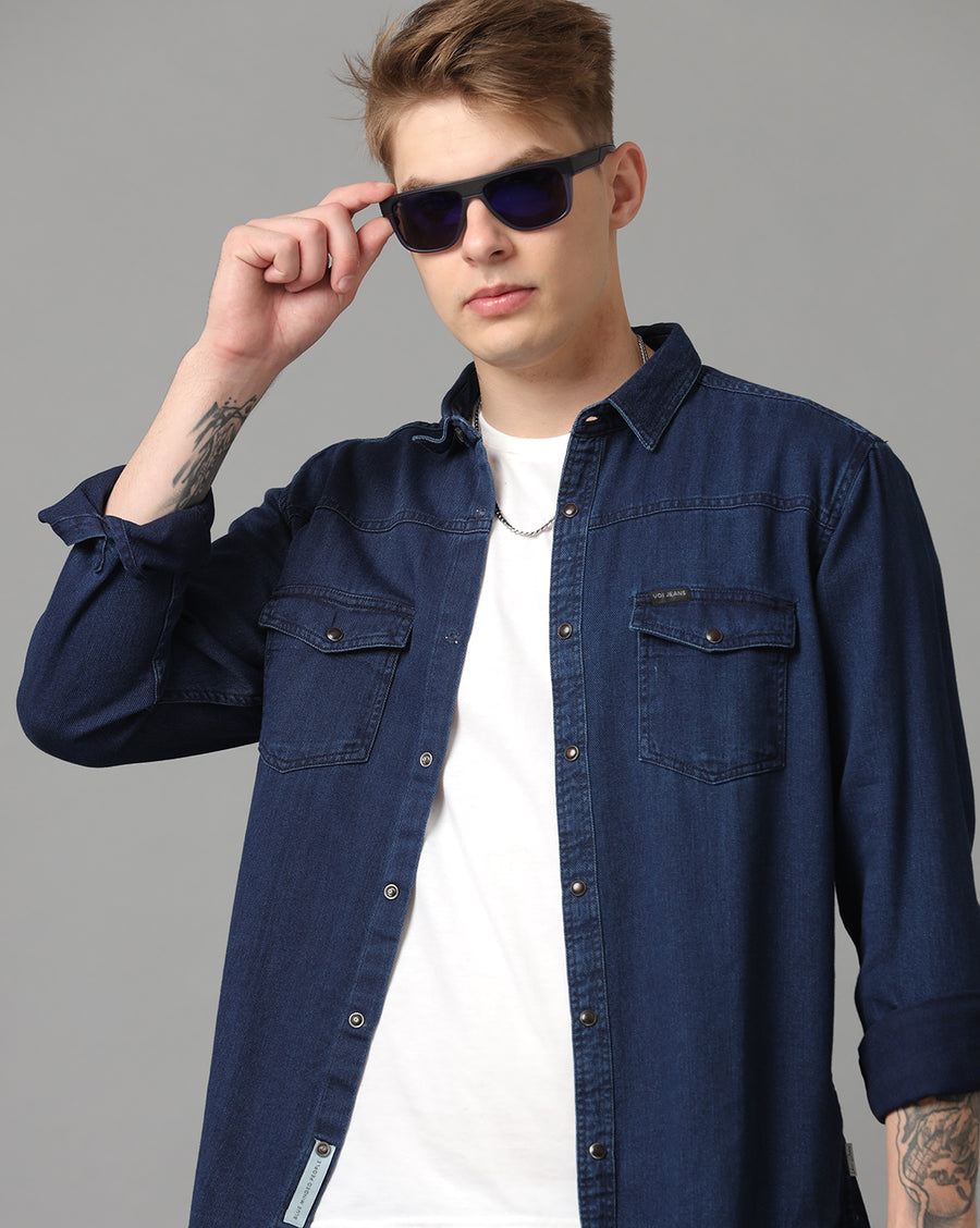 DARK BLUE REGULAR FIT SHIRT