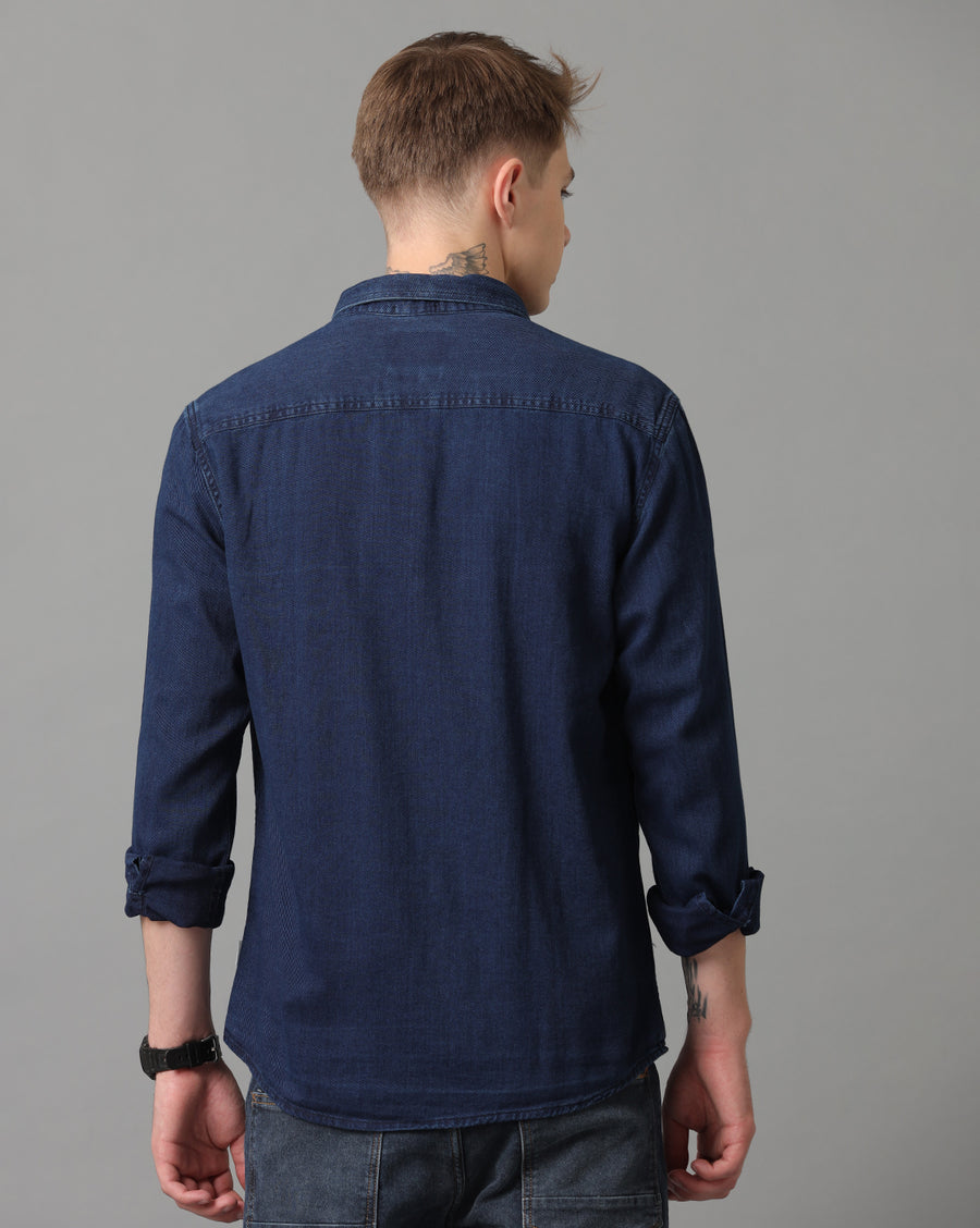 DARK BLUE REGULAR FIT SHIRT