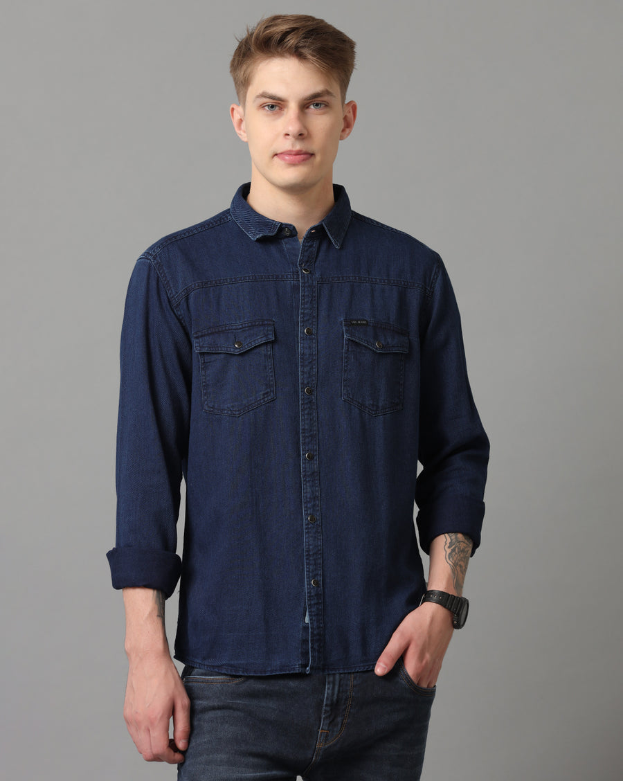 DARK BLUE REGULAR FIT SHIRT