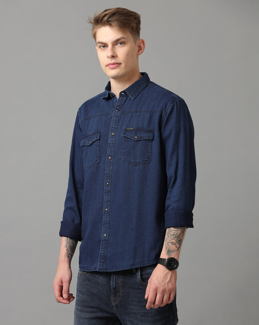 DARK BLUE REGULAR FIT SHIRT