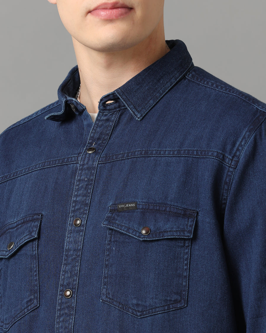 DARK BLUE REGULAR FIT SHIRT
