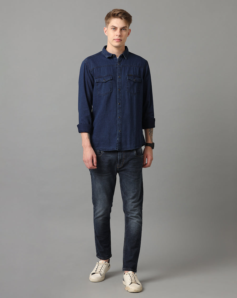 DARK BLUE REGULAR FIT SHIRT