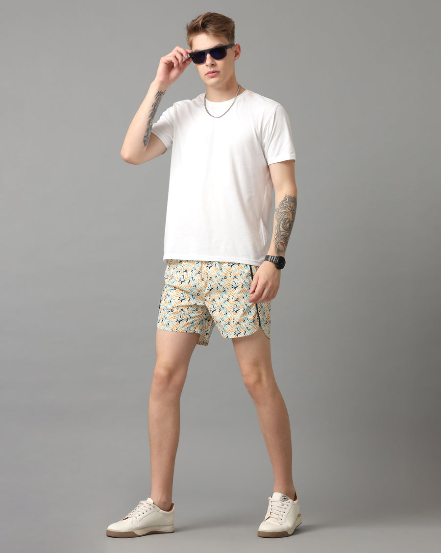 BLUE AOP REGULAR FIT SHORT