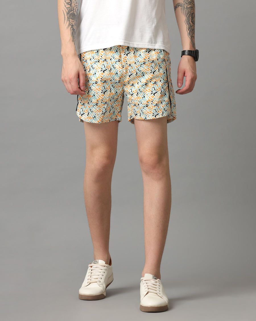 BLUE AOP REGULAR FIT SHORT
