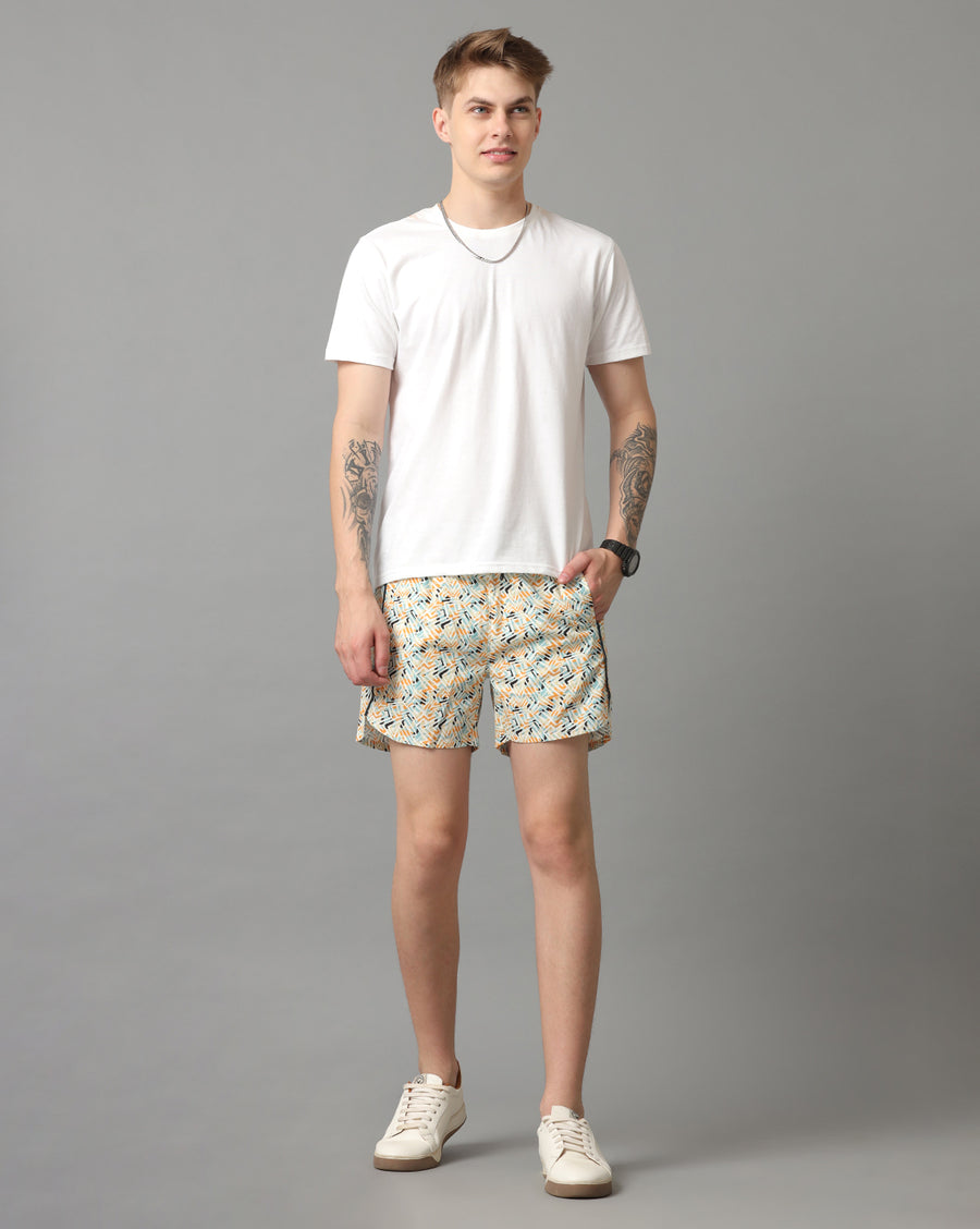 BLUE AOP REGULAR FIT SHORT