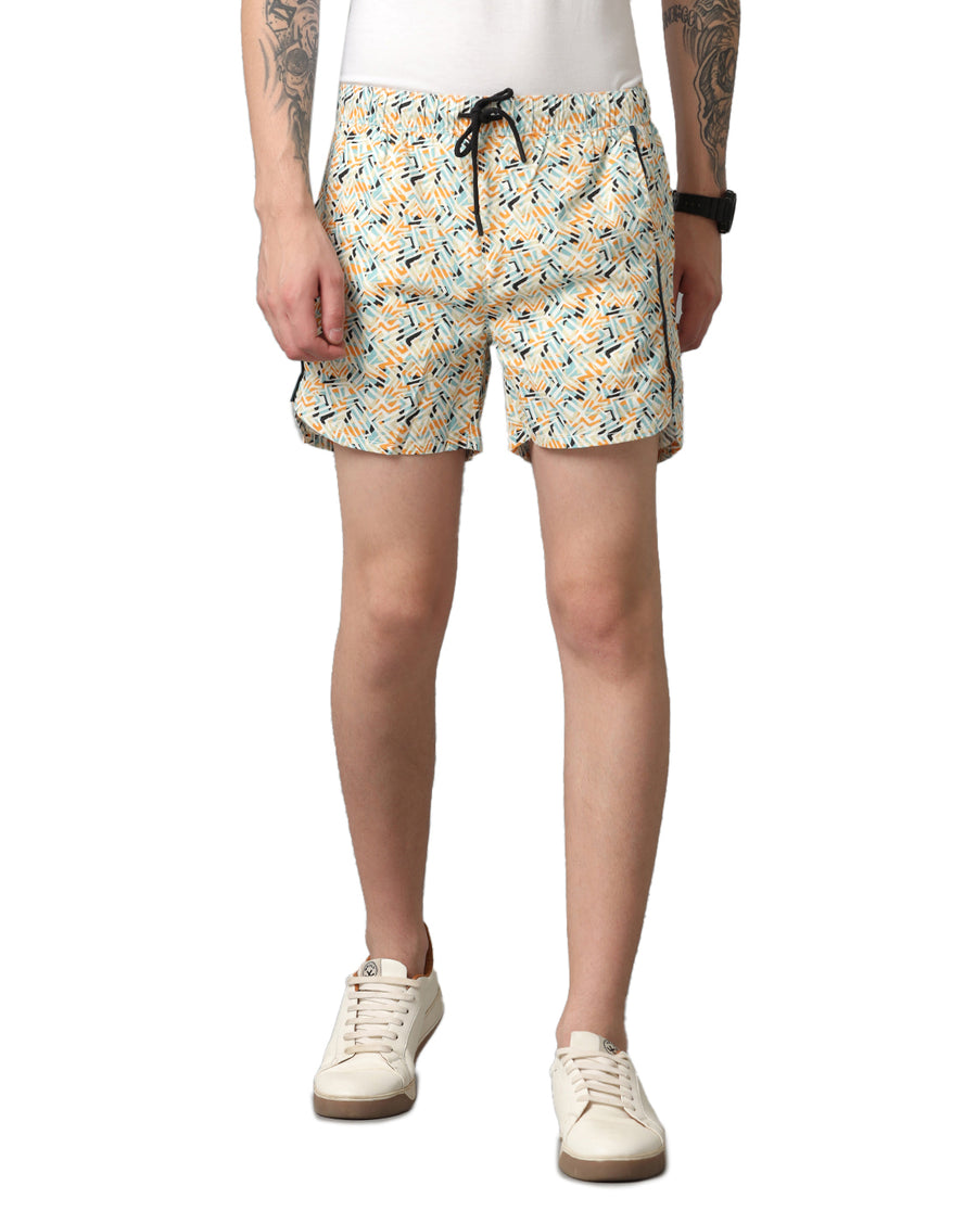 BLUE AOP REGULAR FIT SHORT