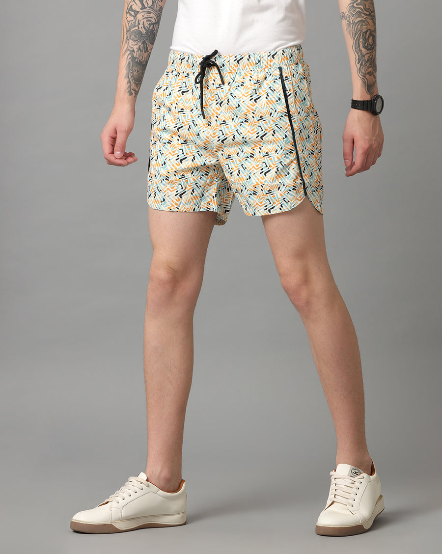 BLUE AOP REGULAR FIT SHORT