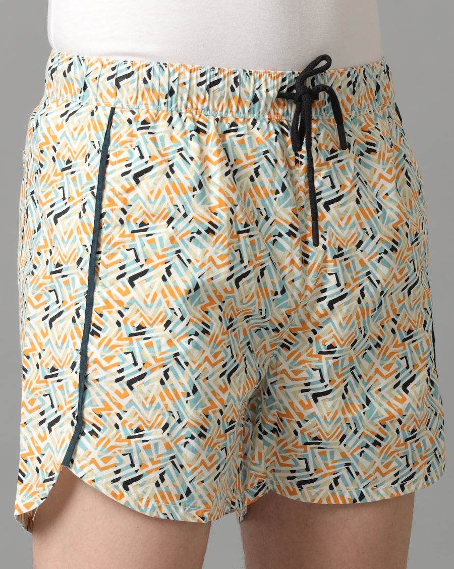 BLUE AOP REGULAR FIT SHORT